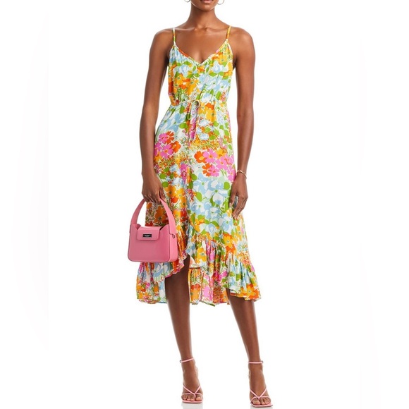 Rails Dresses & Skirts - Rails Frida Day Garden Floral High Low Sleeveless Midi Dress Colorful Vacation